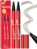 Eyebrow Pencils for Women - Eyebrow Pen 2 Pack, Precise 4-Tip Brow Pencil for Natural-Looking Fuller Brows, Hair-Like