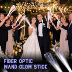 144 Pieces White Fiber Optic Wands Bulk LED Wedding Sparklers Send off Light up Wand Sticks with 3 Modes Flashing for