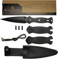 Black Sierra DIY Tactical Dual Edge Knife Making Kit, Build Your Own Fixed Stainless Steel Blade with Leather Sheath