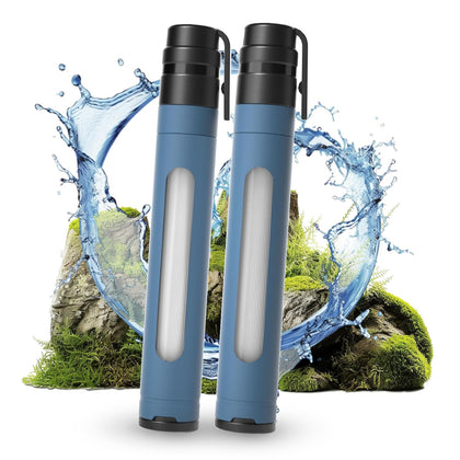 Water Filter Straw Survival Water Purifying Straws 0.01 Micron Filtration System with Transparent Window for Camping