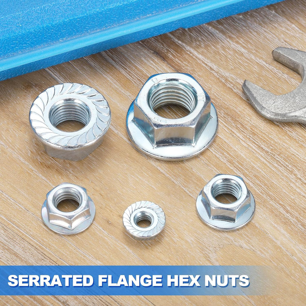 50Pcs Serrated Flange Hex Nuts #10-24 UNC Carbon Steel