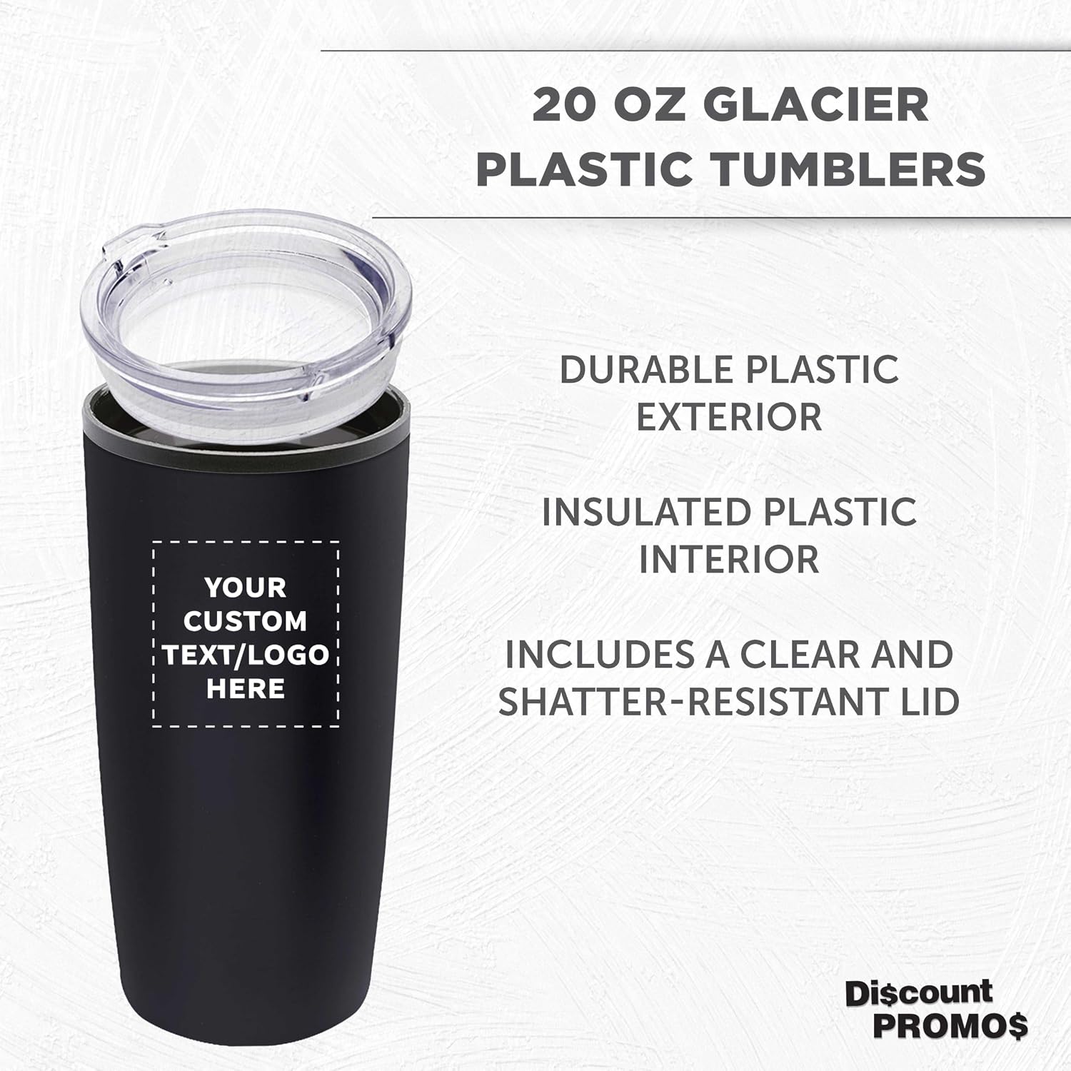 Custom Plastic Tumblers 20 oz Set of 6/12/24 Personalized Bulk Pack with Lids, Ice Coffee Tumbler, To Go Cup