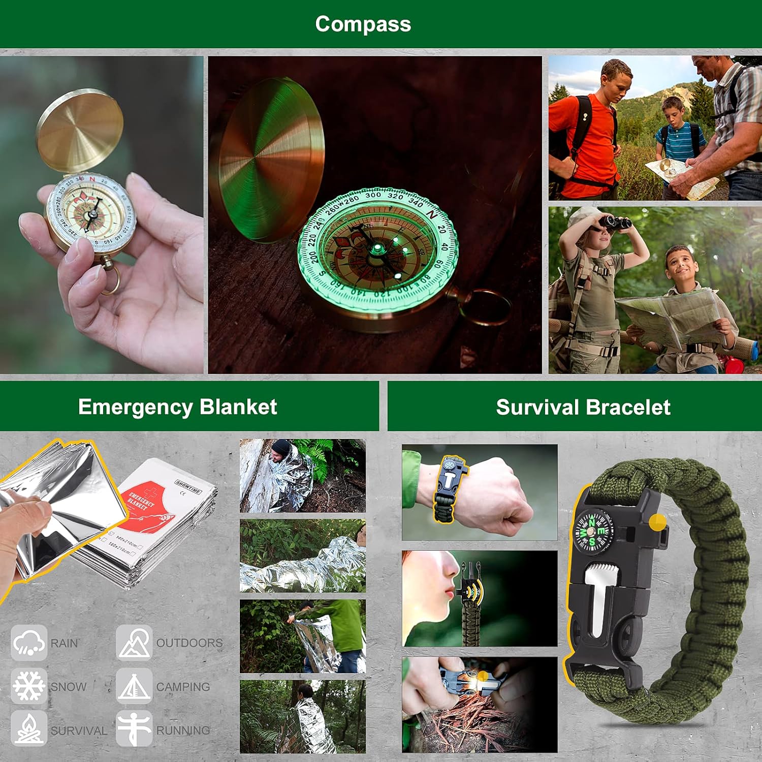 Survival Kits 27 in 1, Survival Gear and Supplies, Christmas Stocking Stuffers Camping Accessories Tactical Gear