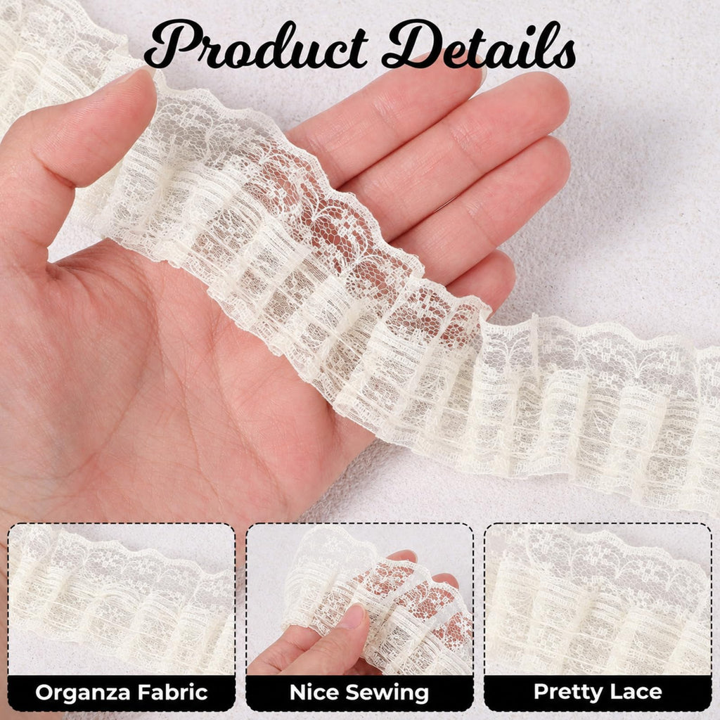 Beige Lace Ruffle Trim