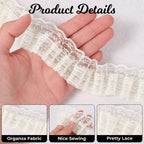 Beige Lace Ruffle Trim