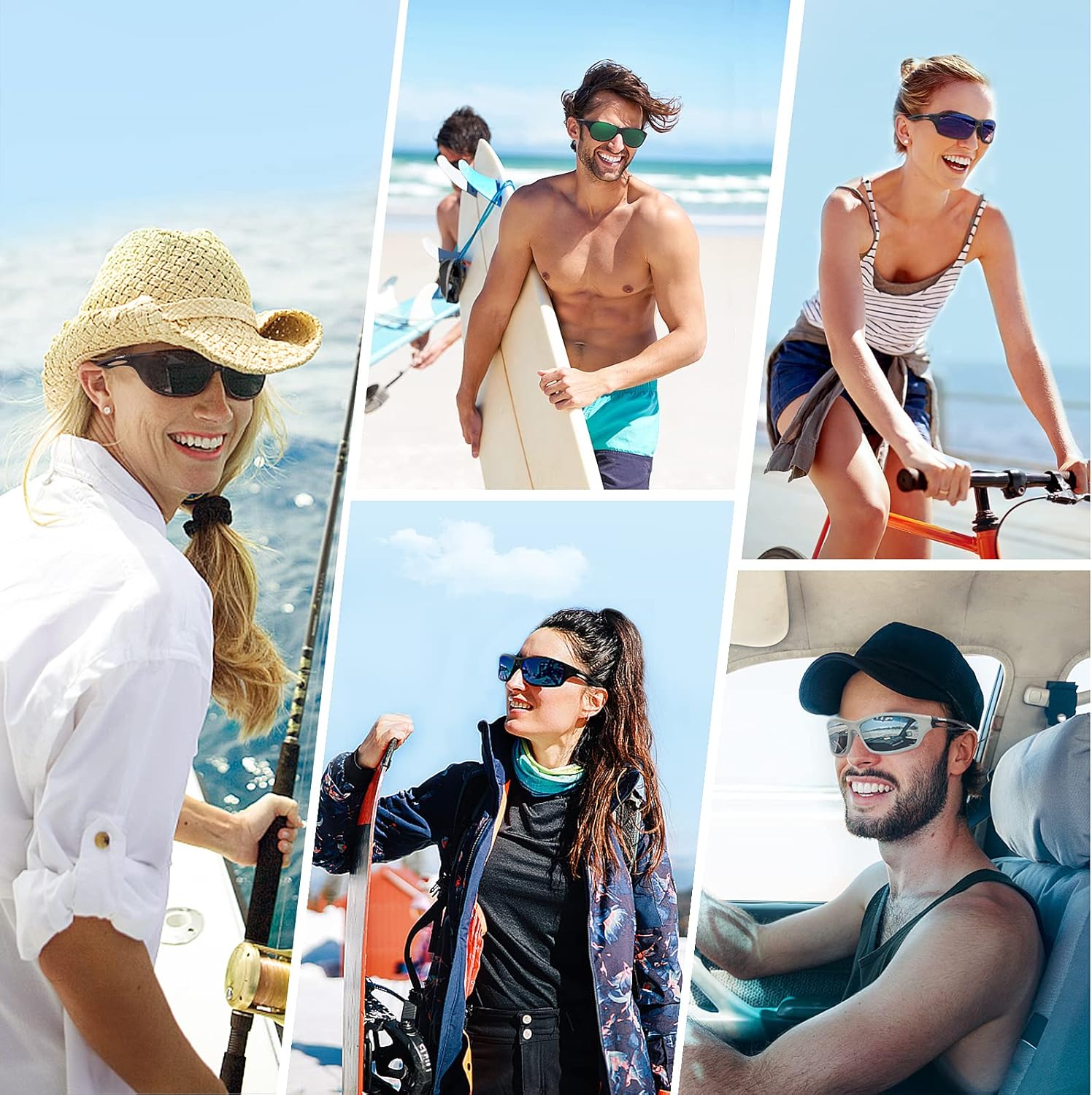 Polarized Sports Sunglasses for Men Women Running Cycling Fishing Golf Driving Shades Sun Glasses Tr90