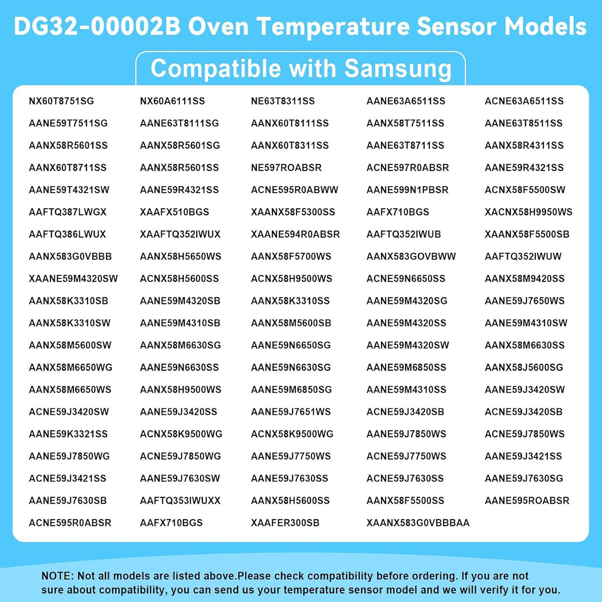 DG32-00002B Range Oven Temperature Sensor Probe Oven Temperature Sensor