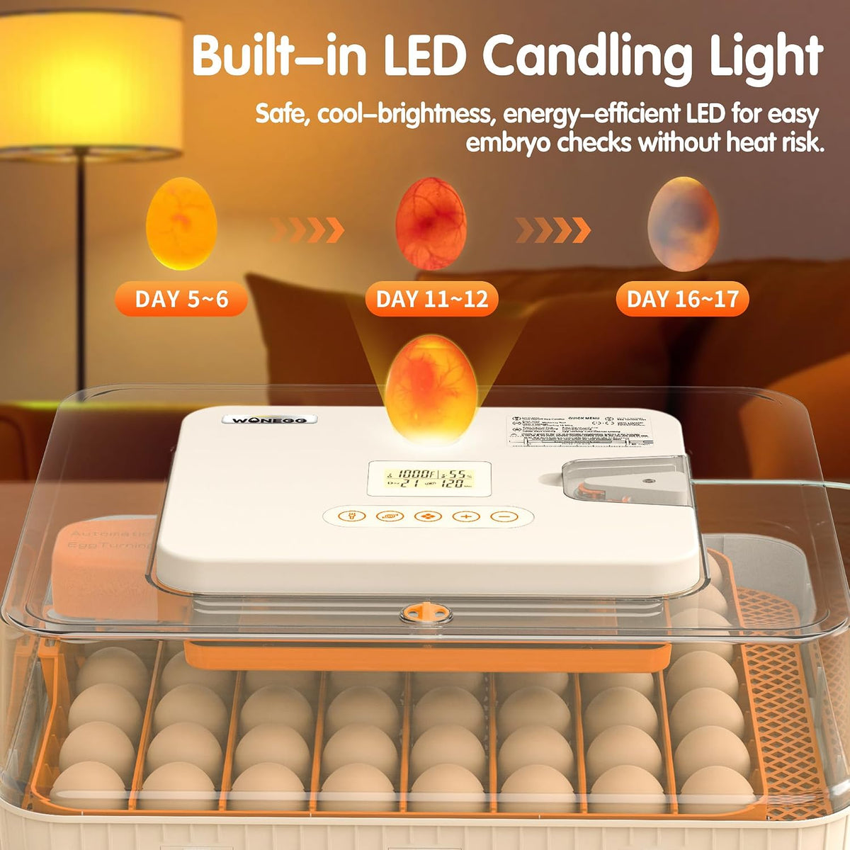 Incubators for Hatching Eggs Egg Incubator 56 Eggs with Auto Egg Turner for Duck Chicken Goose Eggs
