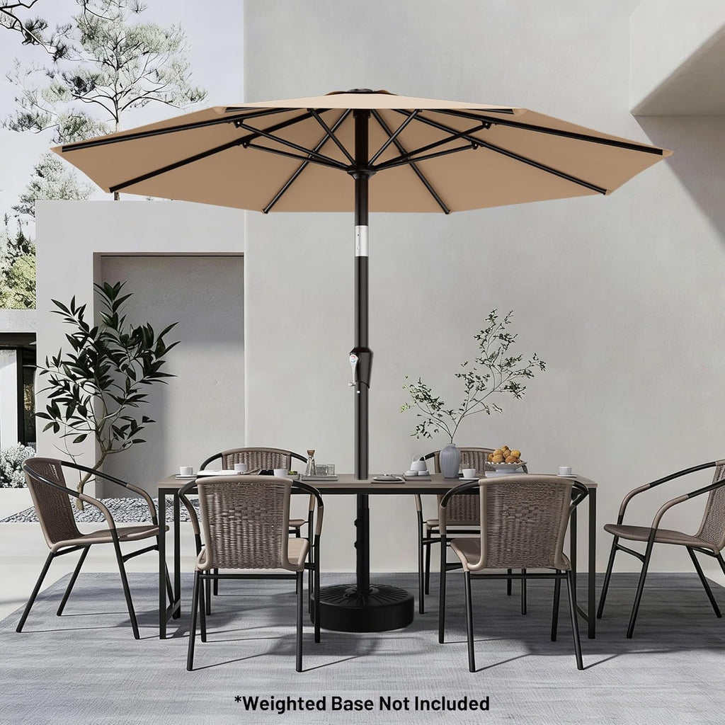 9 FT Patio Umbrella for Outdoor, Outdoor Table Umbrella with Push Button Tilt and Crank, Outdoor Patio Umbrellas with