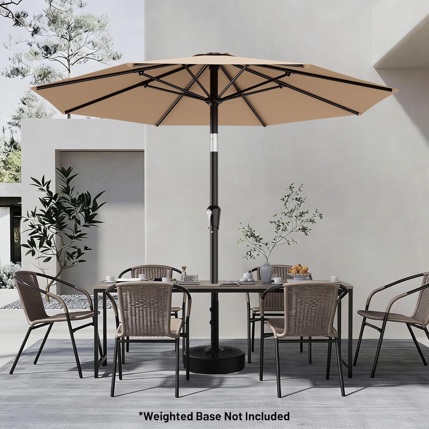 9 FT Patio Umbrella for Outdoor, Outdoor Table Umbrella with Push Button Tilt and Crank, Outdoor Patio Umbrellas with