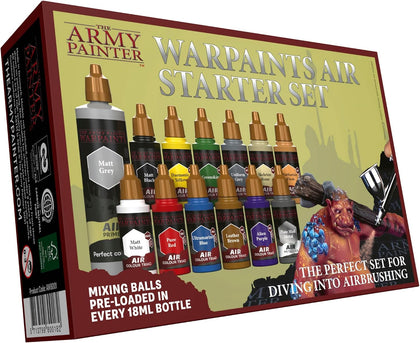 Warpaints Air Starter Set, 12 x 18 ml | Acrylic Airbrush Paints, incl. 1 Metallic & 1 Grey 100ml Primer - Air brush