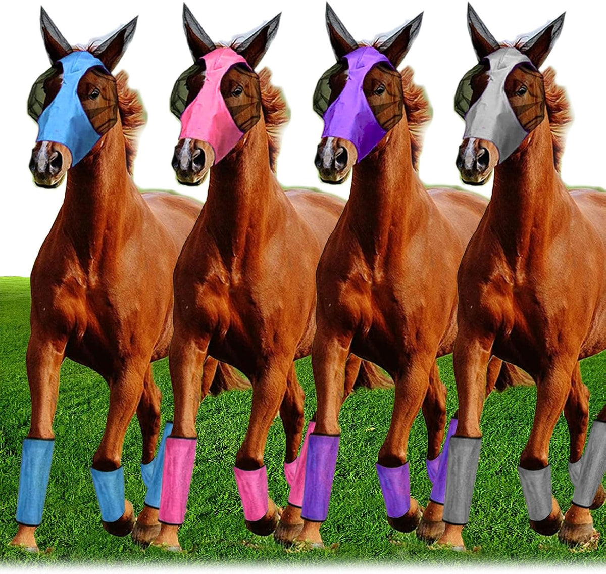 Loose Fitting Horse Fly Boots, Breathable Mesh Boots Protective Horse Leg Wraps, Horse Leggings for Preventing Flies