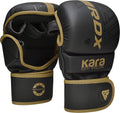 MMA Gloves Sparring Grappling, Hybrid Open Palm Martial Arts Mitts Men Women, Maya Hide Leather Wrist Support, Cage