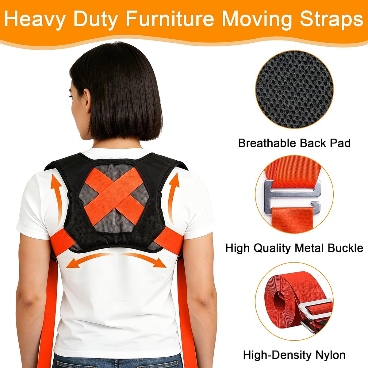 Moving Straps, 2-Person Shoulder Lifting and Moving System, Heavy Objects Up to 800lbs Safely for Moving Appliances