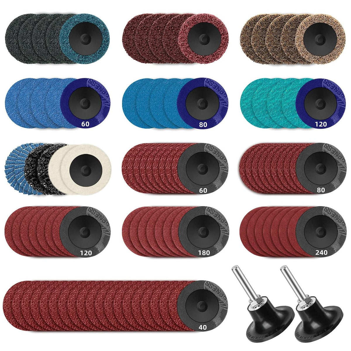 Tanzfrosch 108Pcs Sanding Discs Set 2 inch Quick Change Disc