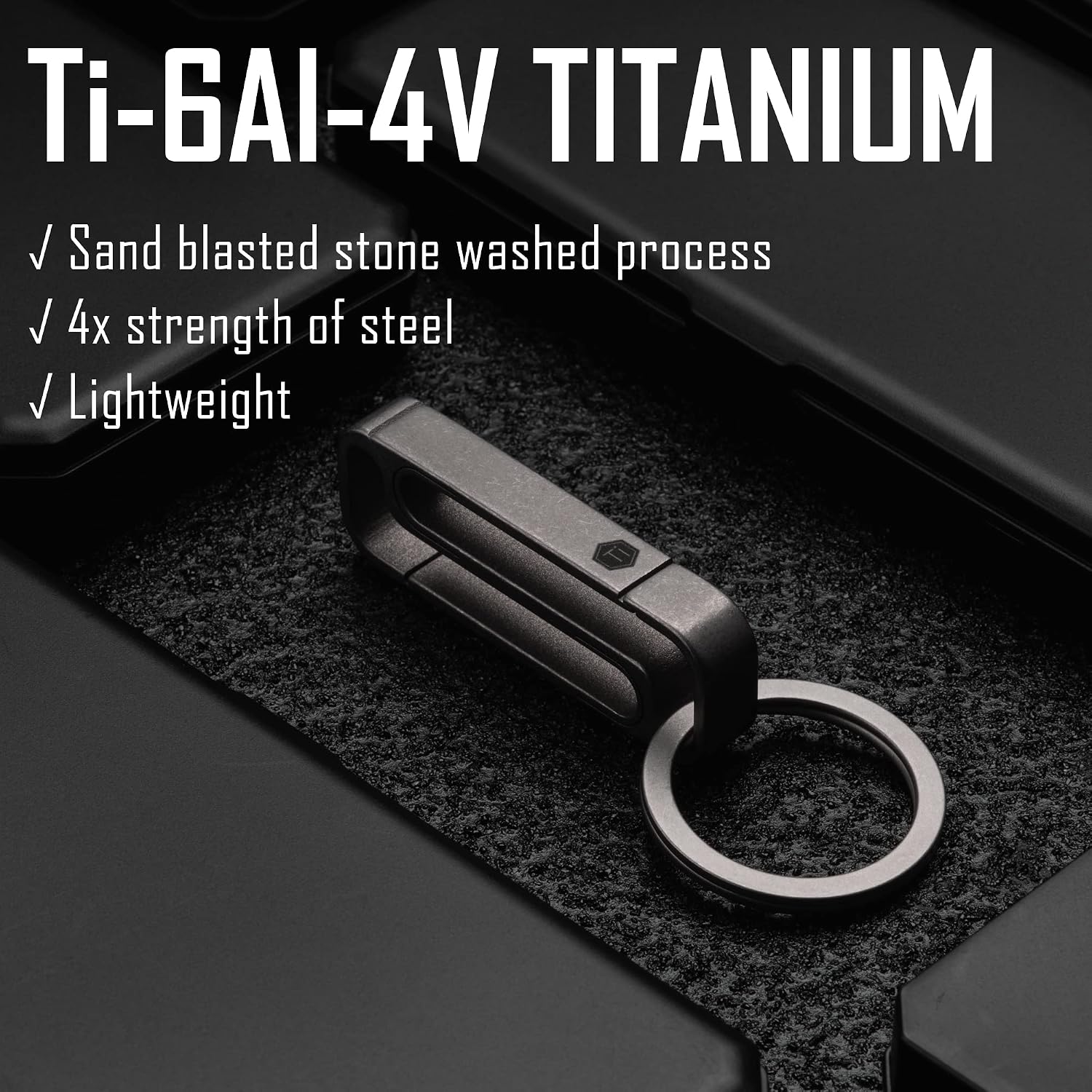 Titanium Key Holder Belt Clip, Double Side Carabiner Keychain For Men