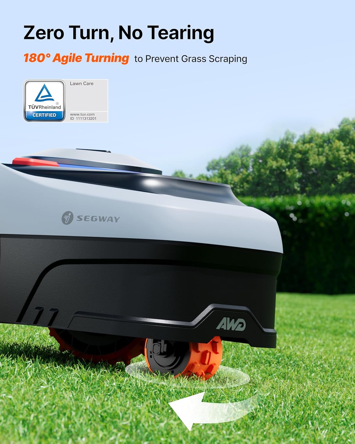 Segway Navimow i206 AWD Robot Lawn Mower (New i105N), Wire-Free Robotic Mower, All-Wheel Drive for 45% Slopes, Auto