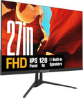 27 Inch Gaming Monitor, 120Hz, 1ms, IPS Computer Monitor, 1080P FHD, Built-in Speakers, Eye Care, Adpative Sync