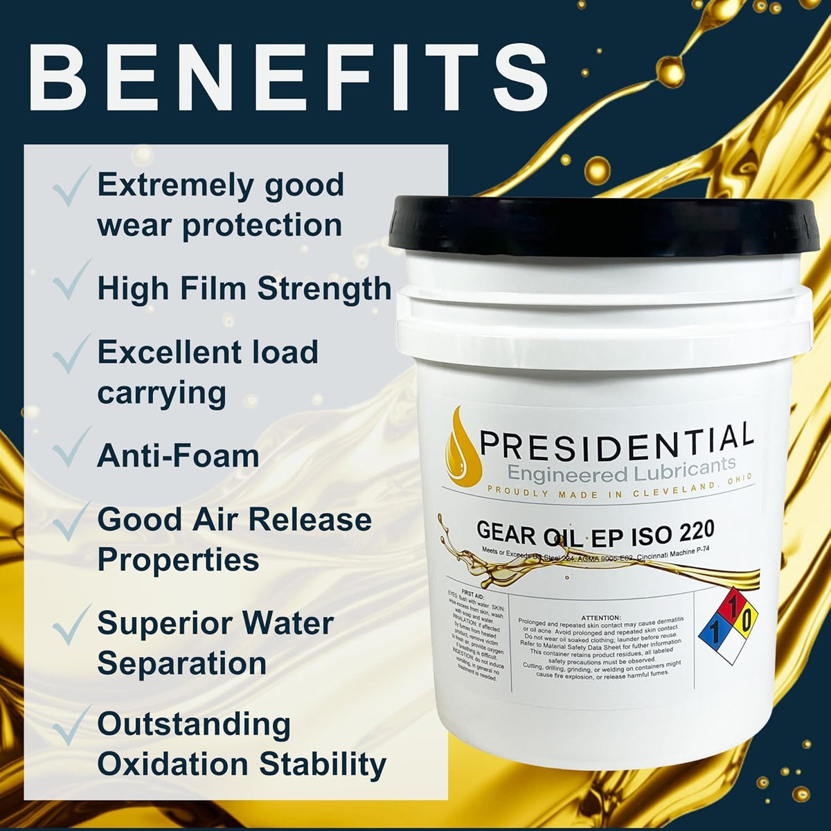 Presidential Gear Oil EP ISO 220 (5 Gallon Pail)