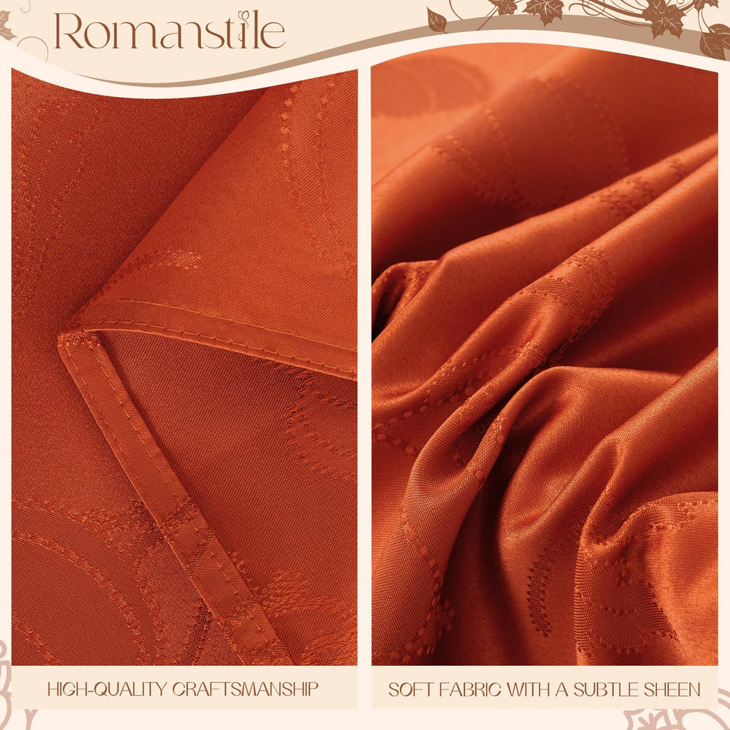 Fall Jacquard 60 x 120 Inch Rectangle Tablecloth Orange Pumpkin