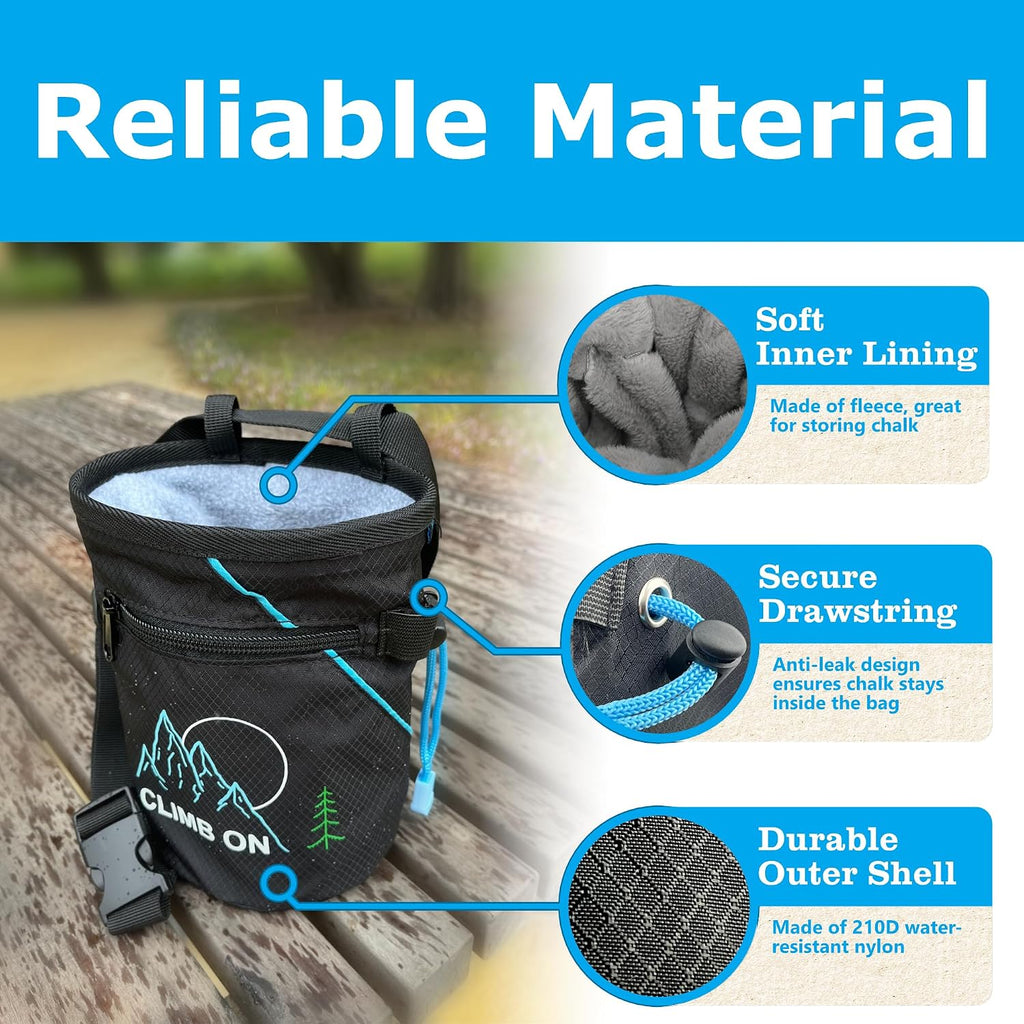 Chalk Bag + Ball for Rock Climbing, Bouldering, Top Rope | Climb On