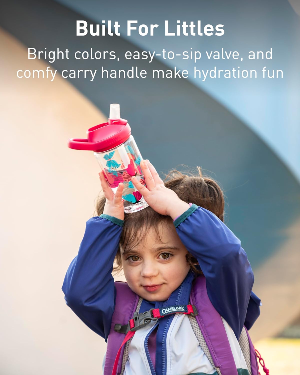 Eddy+ Kids Water Bottle with Bite Valve Straw, Leak‑Resistant Easy Sip Design for Everyday Hydration, 14oz | Kids