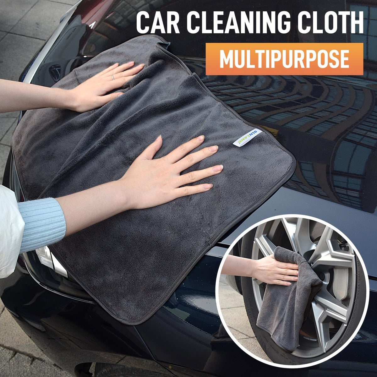 Microfiber Drying Towels for Cars Detailing 16 x 24inch 6 Pack Grey