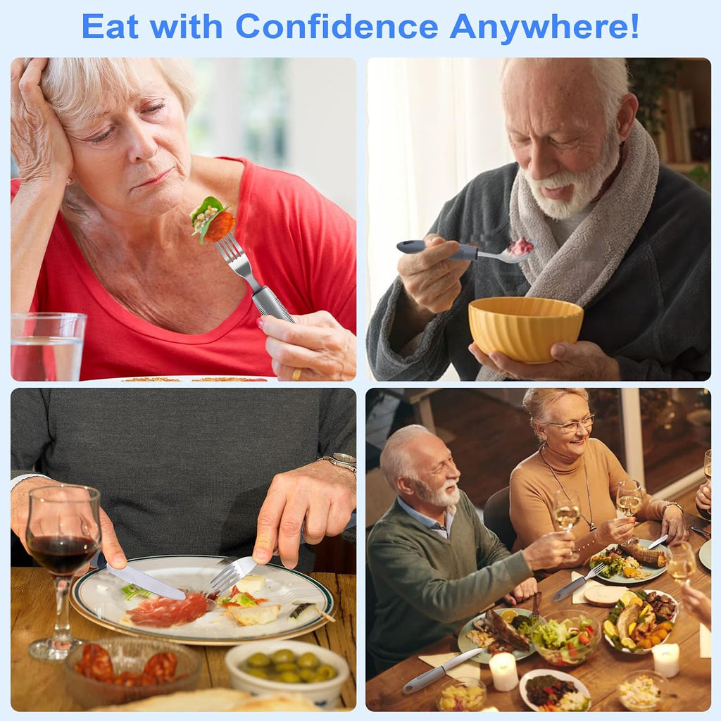Adaptive Utensils, Weighted Utensils for Hand Tremors, Utensils for Parkinsons Patients,Elderly,Arthritis,Weak Hand