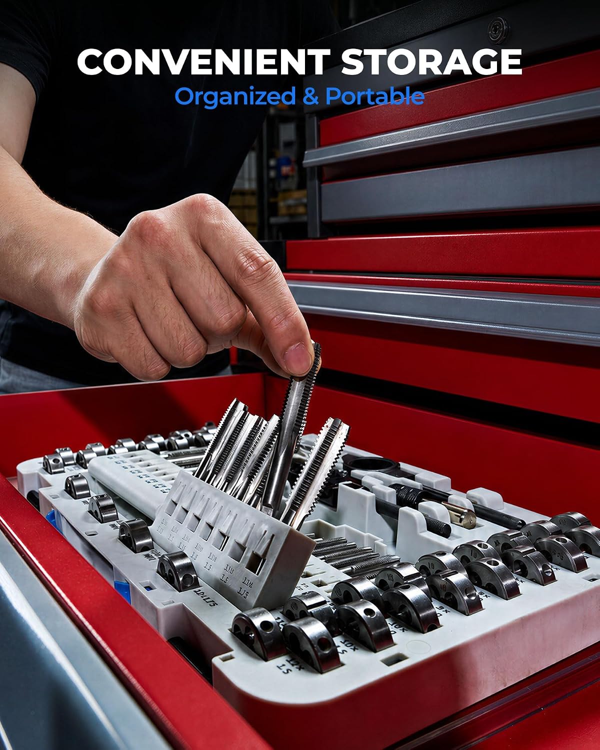 toolant 81-Piece Tap and Die Set, Metric and SAE Thread Repair Kit