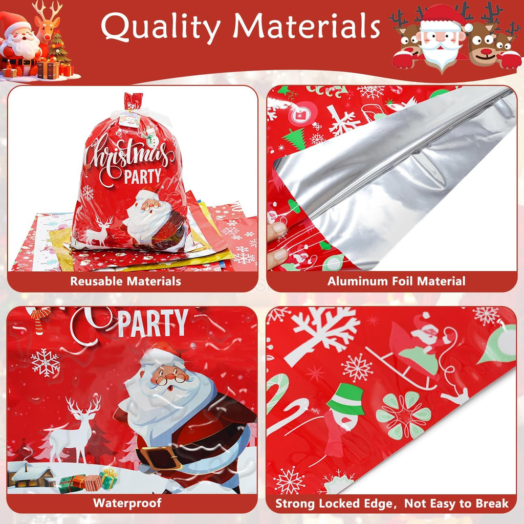 30 Pcs Christmas Gift Bags, 4 Assorted Sizes Small Medium Large