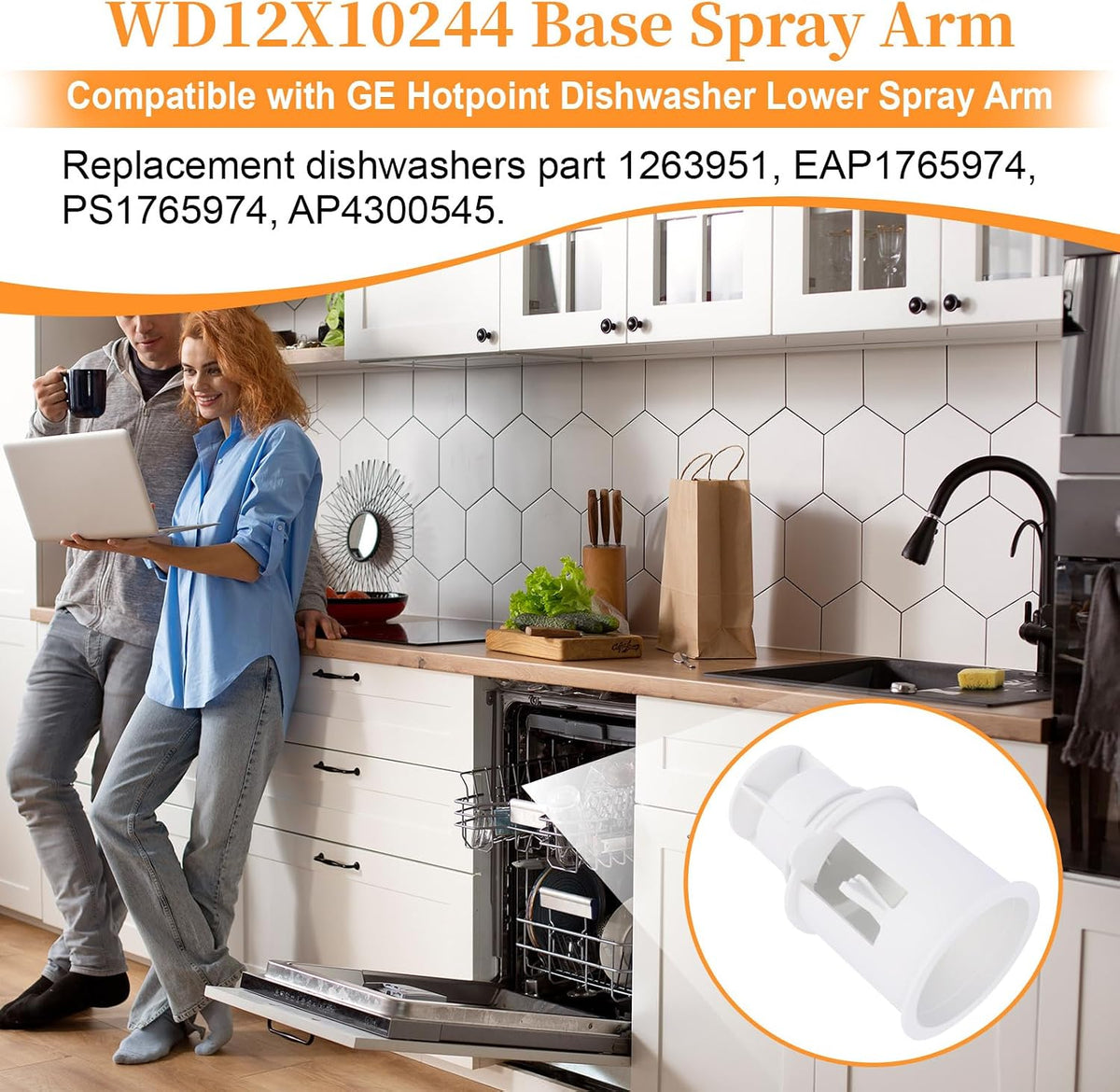 WD12X10244 Lower Spray Arm Base Replacement for GE Dishwasher