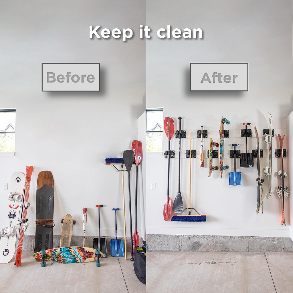 Ultimate Ski & Snowboard Wall Rack | Secure, Non-Slip Storage | Fits Any Ski/Board | Garage Organization | Ski