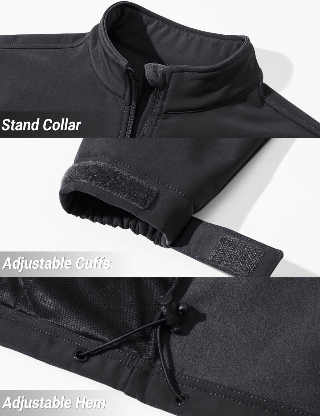 Mens Lightweight Softshell Jacket Fleece Lined Waterproof Tactical