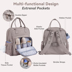 Multi-functional Diaper Bag Backpack with Changing Pad Brown