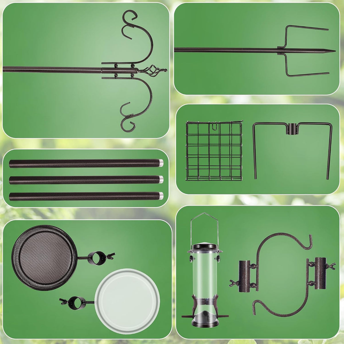 Bird Feeding Station Kit, 87 Inch Bird Feeder Pole for Outside