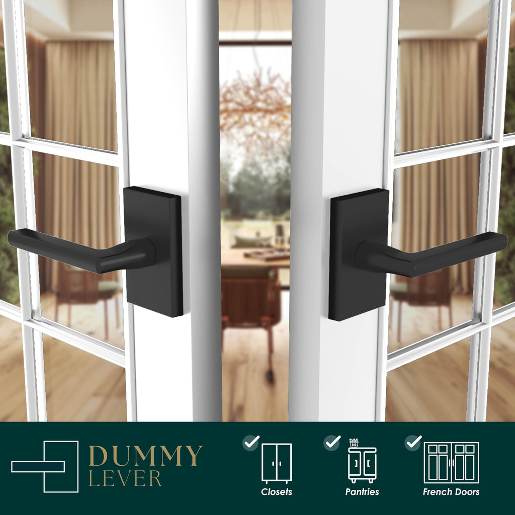 Glamor Dummy Door Lever Matte Black (2-Pack) - Non-Turning