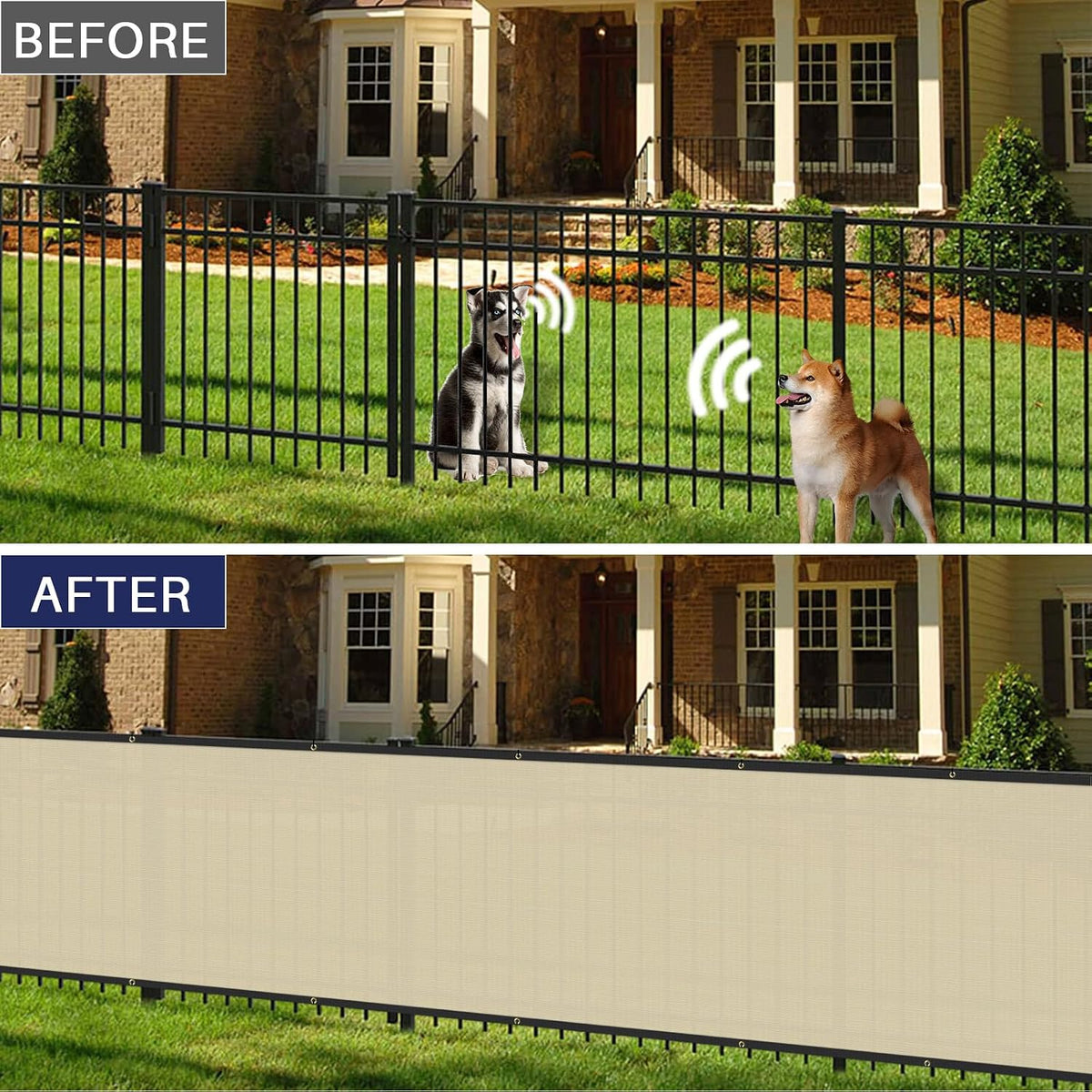 Privacy Fence Screen Heavy Duty Windscreen Fencing Mesh Fabric Shade Net Cover with Brass Grommtes for Outdoor Wall