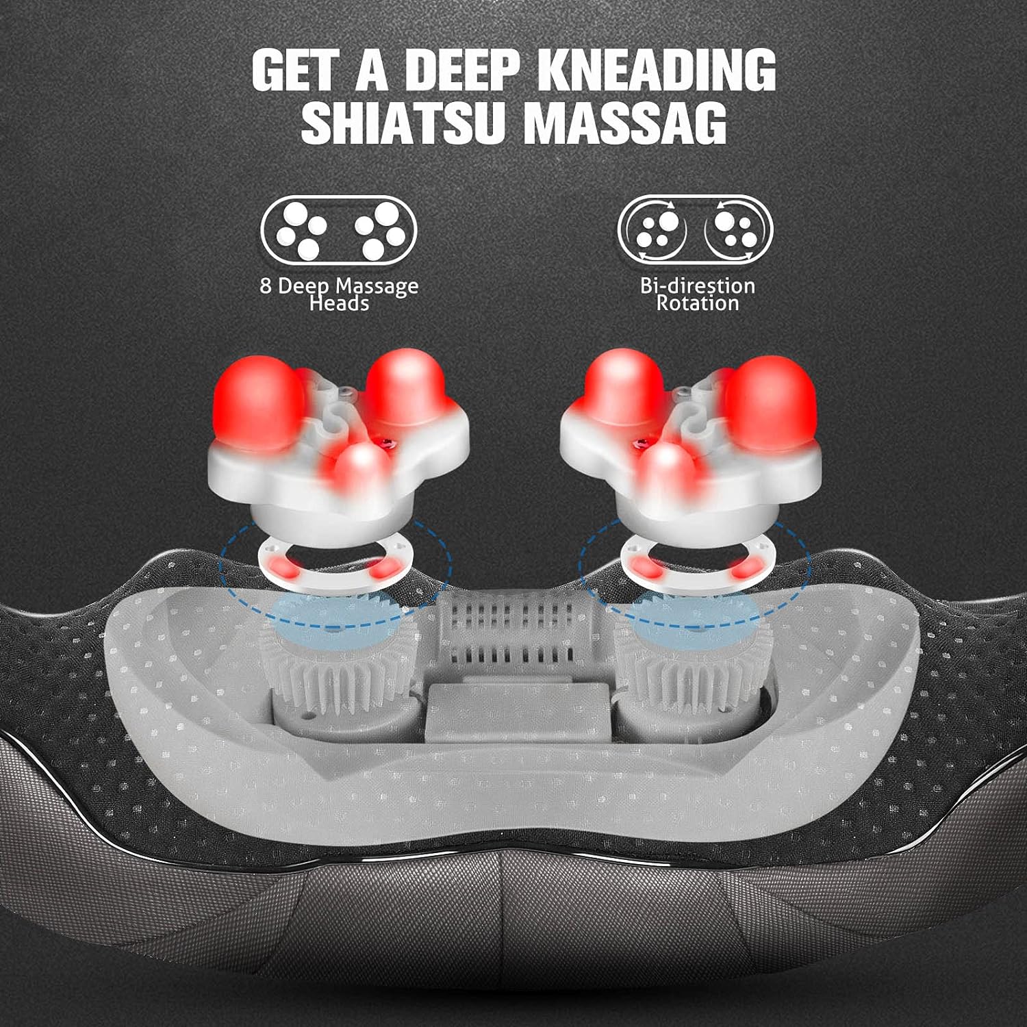 Neck Massager with Heat Gifts for Women, Men, Dad, Mom, Family, Friend, Mothers Day, Fathers Day, Christmas, Shiatsu