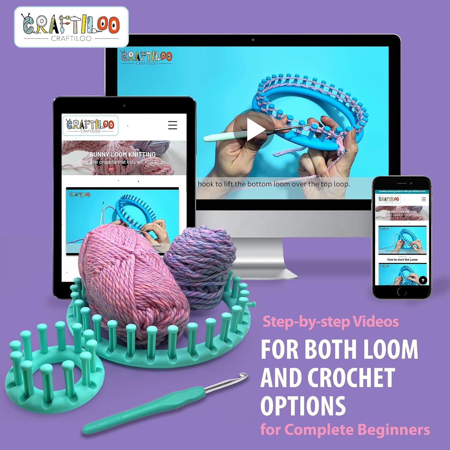 Loom Knitting and Crochet kit for Kids Crochet kit for Beginners Knitting kit for Beginners Knitting Loom Learn to