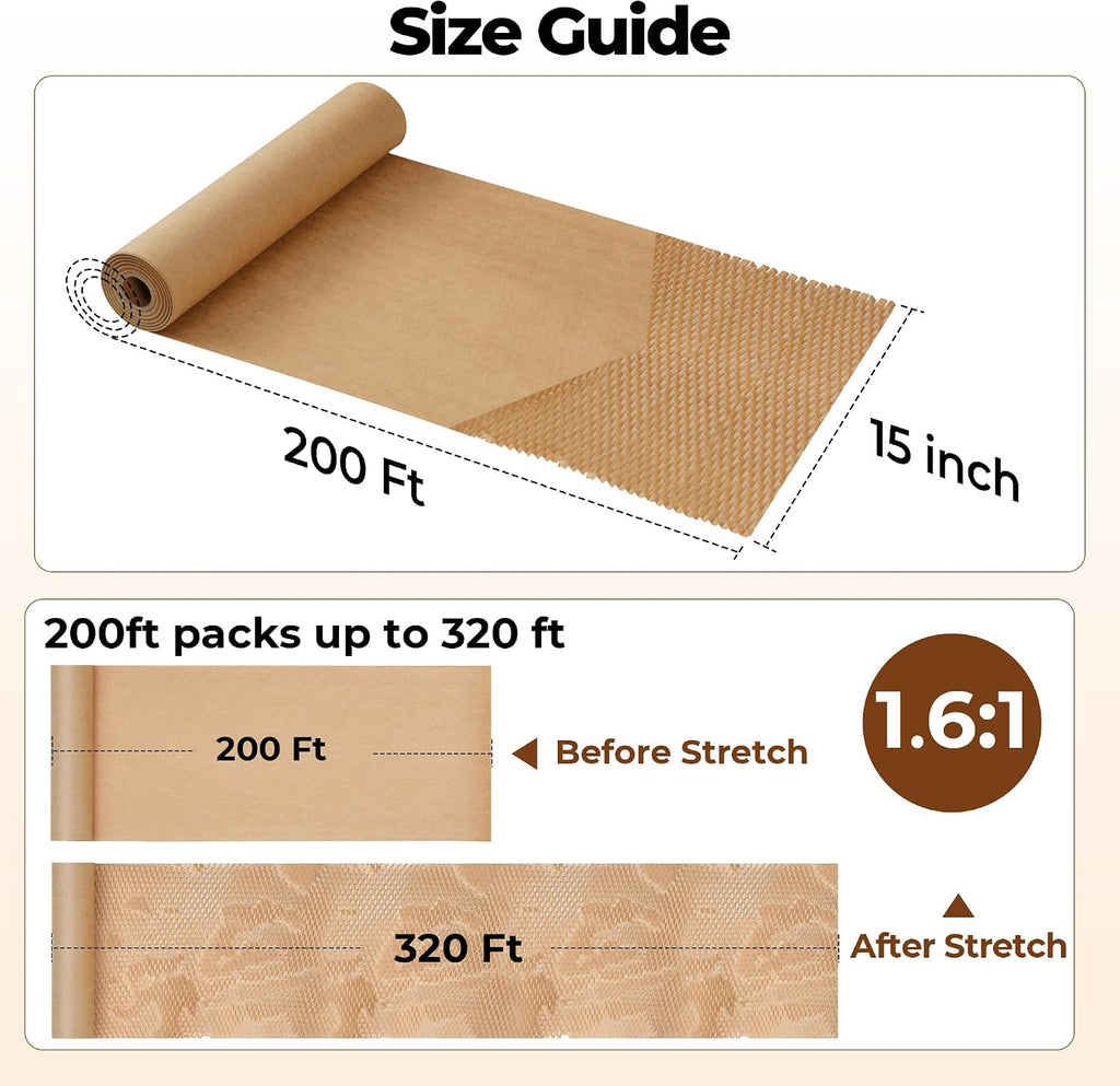 Honeycomb Packing Paper Eco-Friendly: 15" x 200' for Moving Packing