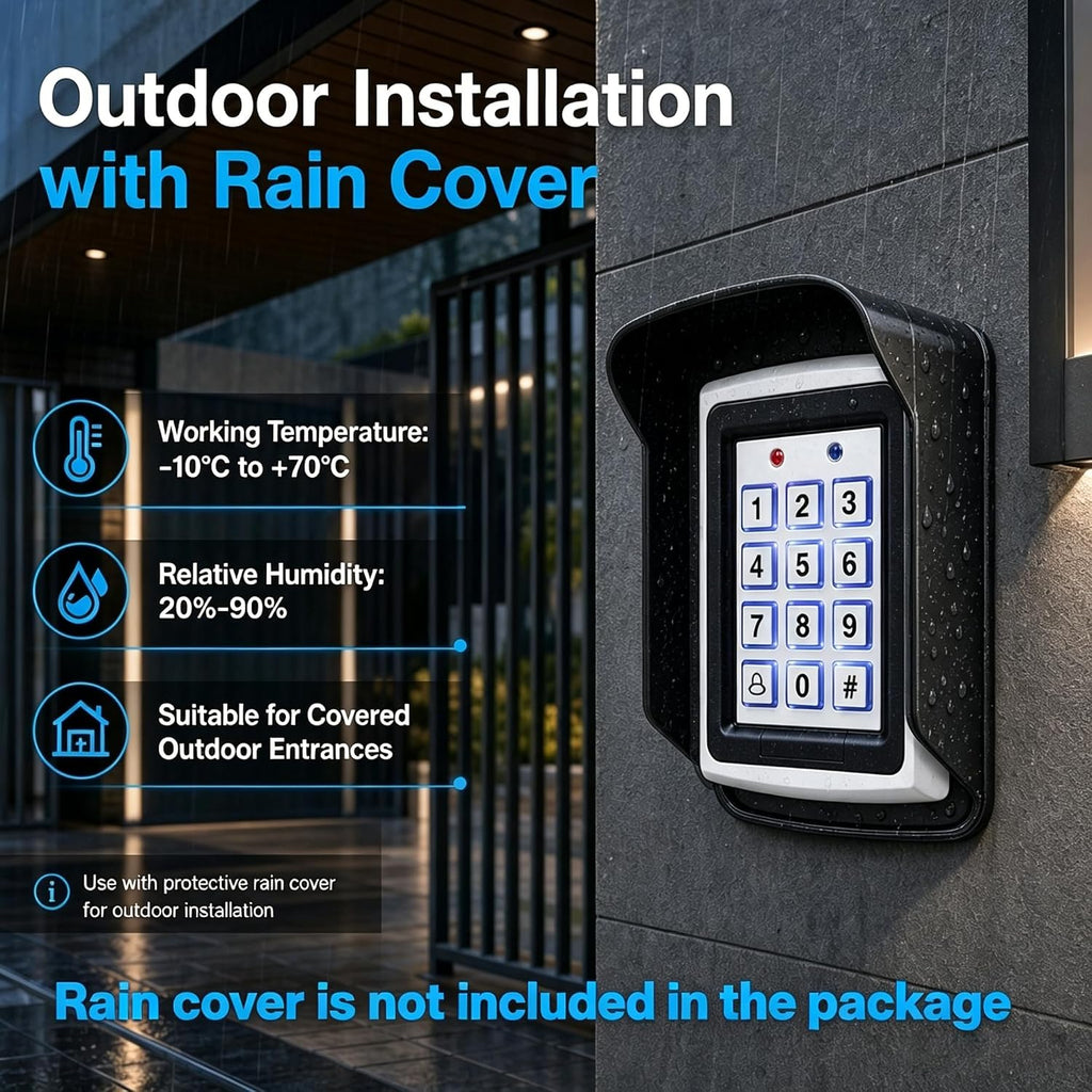 Fully Door Access Control System Kit, Backlit Keys,1000 Users,125KHz RFID Keypad +NC Electric Strike Lock +DC12V