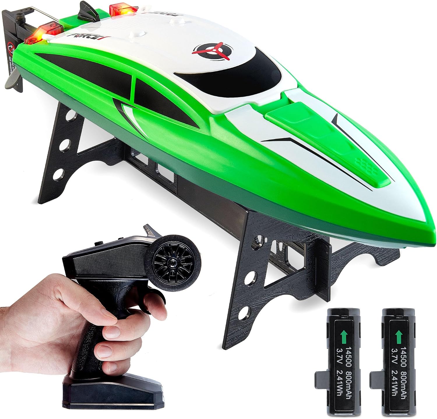 Velocity Green Fast RC Boat- Remote Control Boats for Adults and Kids, Underwater Speed Racing Mini RC Toy for Pools