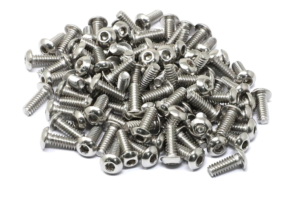 iexcell 100 Pcs #10-24 x 1/2" Stainless Steel 304 Hex Socket Button Head Cap Screws Bolts Kit