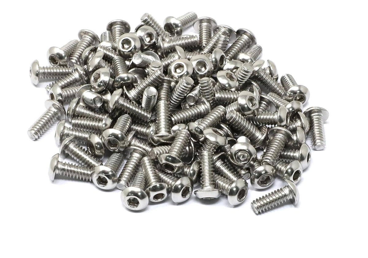 iexcell 100 Pcs #10-24 x 1/2" Stainless Steel 304 Hex Socket Button Head Cap Screws Bolts Kit