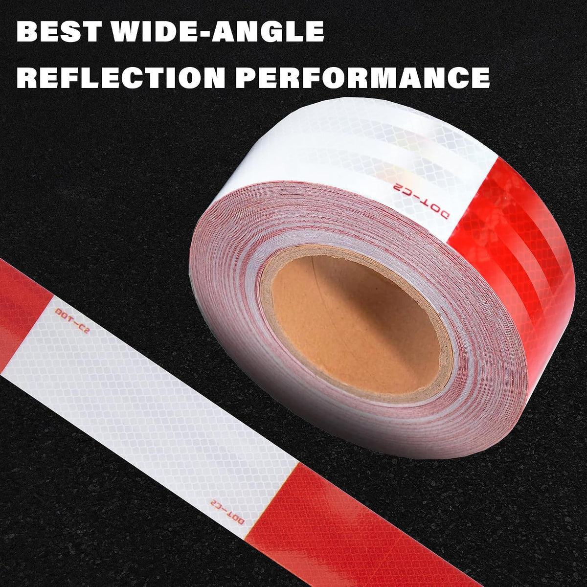2 Inch x 160 Feet DOT-C2 Reflective Tape Red White Reflective Tape Outdoor Waterproof Conspicuity Strong Adhesive