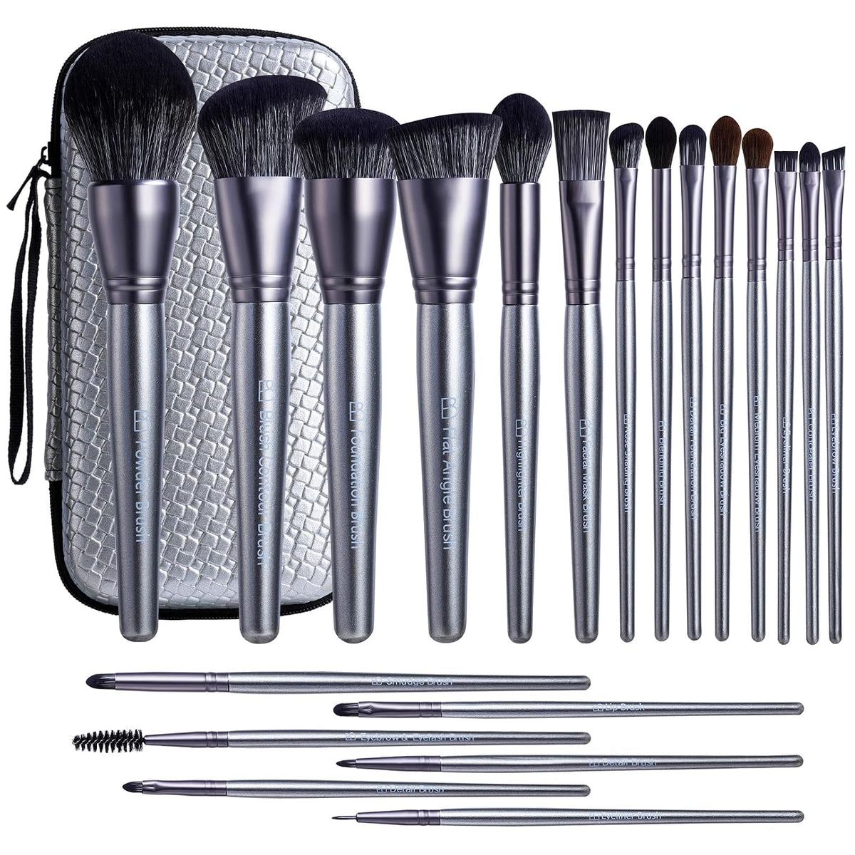 Makeup Brush Set 20 pcs Makeup Brushes (A-Silver Silver)