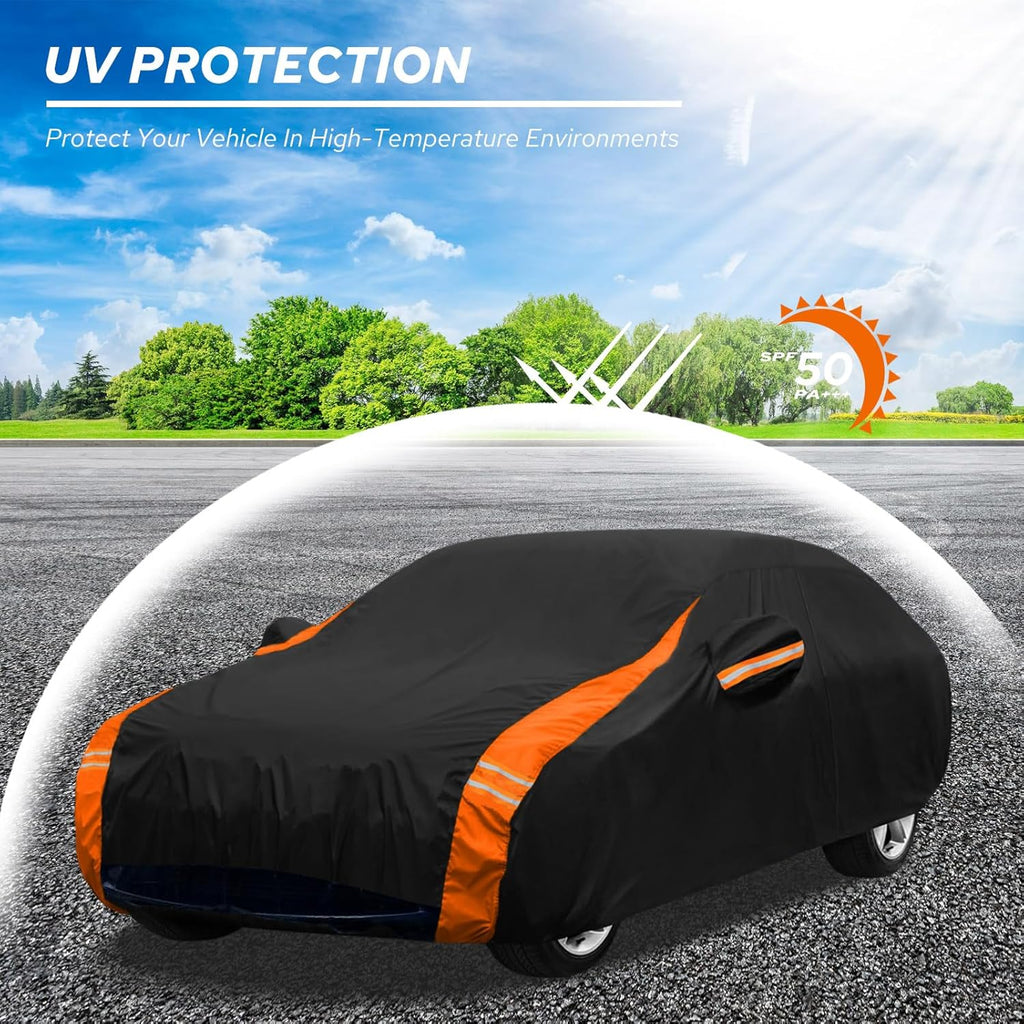 10-Layer Compatible with Tesla Model Y Car Cover Waterproof All Weather for Automobiles, Outdoor Full Cover Soft