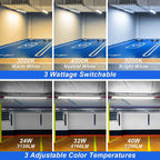 4FT LED Linear Strip Light Fixture with Emergency Battery Backup 4 Pack