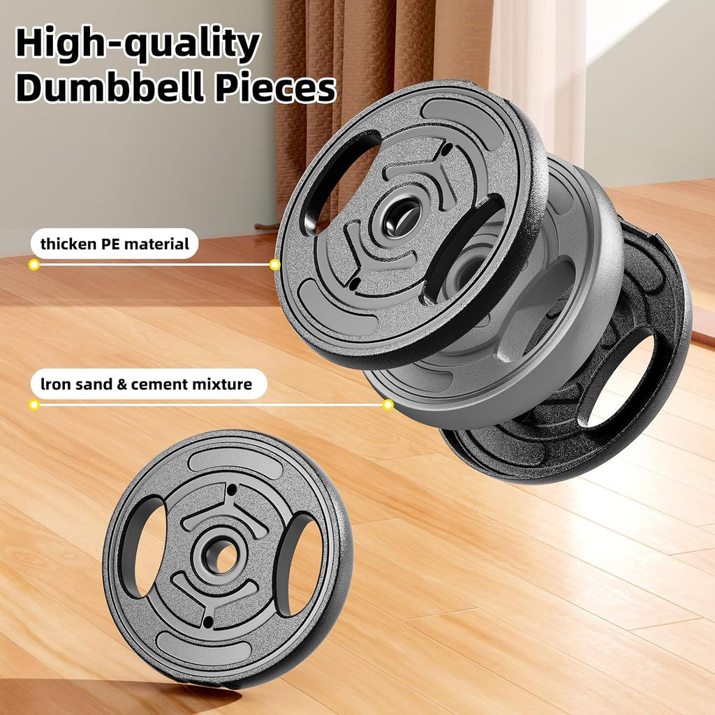 Adjustable Dumbbell Set, 10-90lbs Free Weights with Connector – 4 in 1 Dumbbells, Barbell, Kettlebell & Push Up