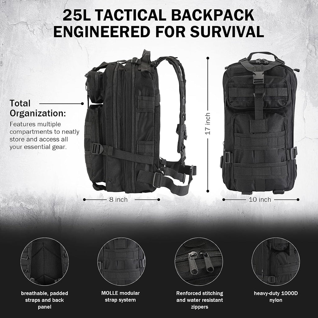 Survival Kit, Survival Gear and Equipment 258 PCS with Water Filter, Emergency Tent, LED Lantern, First Aid Kit